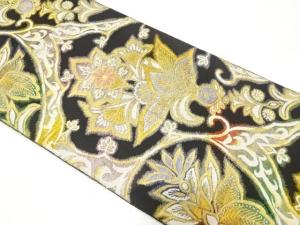 アンティーク　花更紗模様織り出し袋帯（着用可）